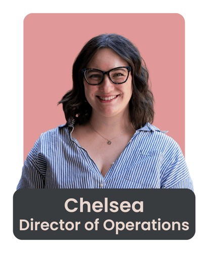 Chelsea, Director of Operations at reTHINK Therapy, smiling confidently in a professional setting, embodying operational excellence and team leadership.